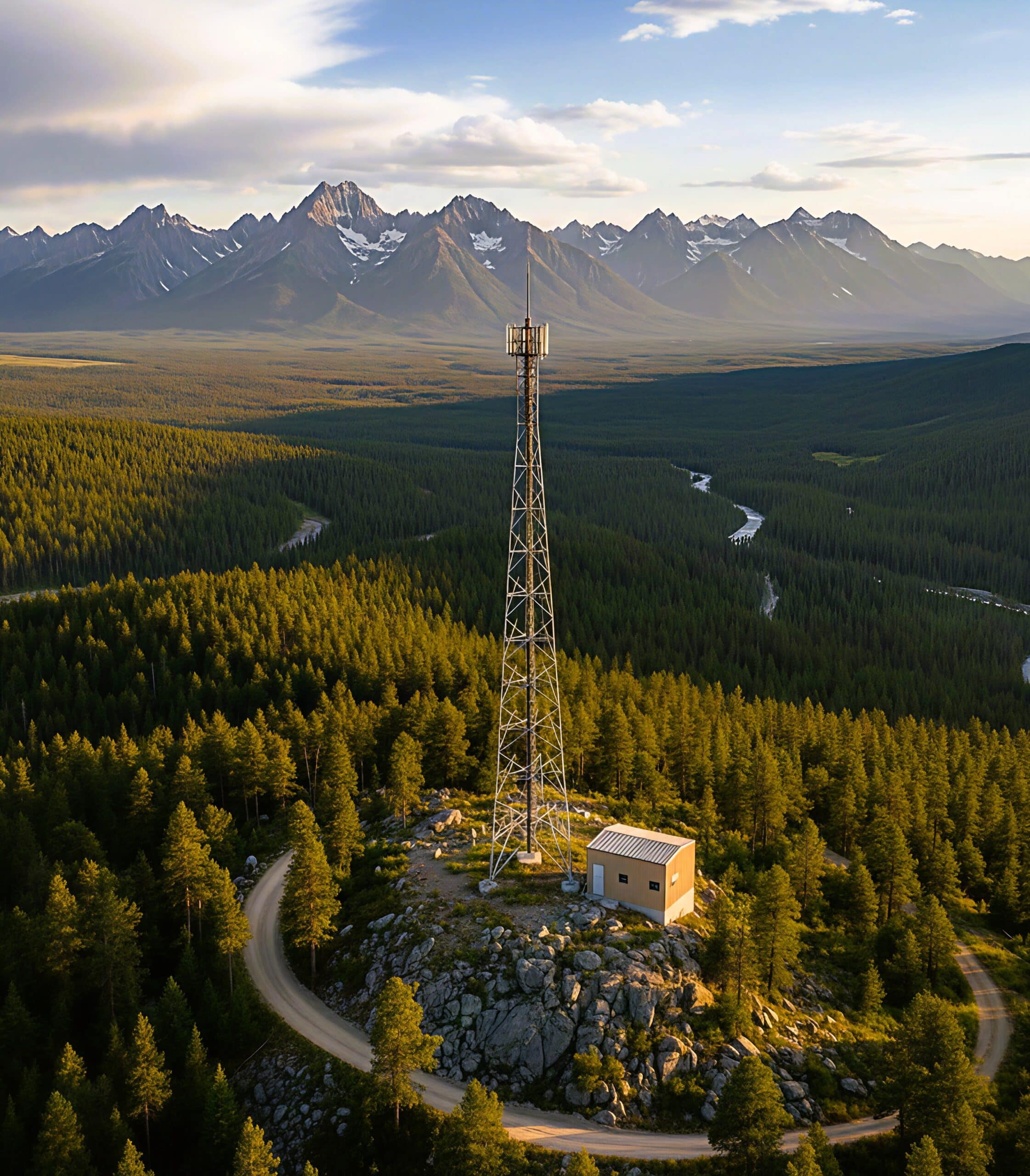 Cell tower on mountain